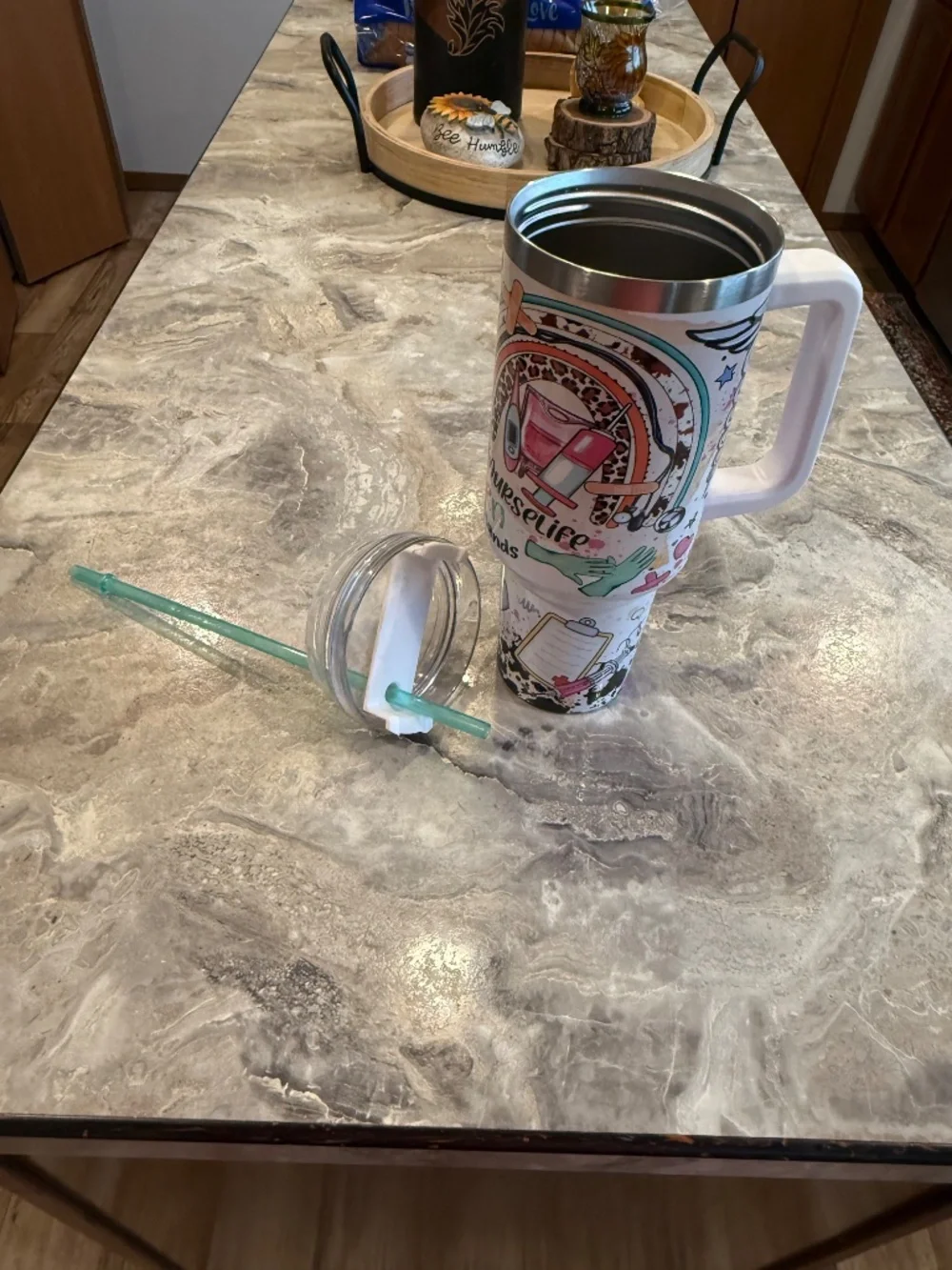 Fancy Fams 40 oz Nurse Tumblers Stainless Steel Travel Mug